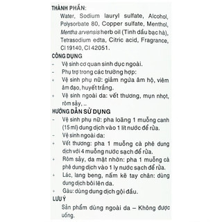 Dung Dịch Vệ Sinh Phụ Nữ Gynofar 250ml- 500ml