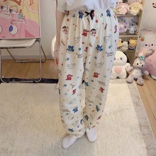 Quần dài mặc nhà dáng rộng in họa tiết hoạt hình đáng yêu siêu cute hoạt hình dành cho nữ xuất xứ Việt Nam