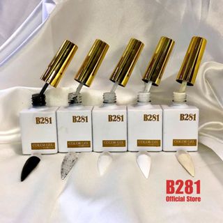 Sơn móng tay B281 gel đen trắng sơn gel trắng sữa Sơn nail nước gạo - B281 Nail Official