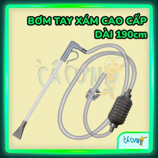 Bơm Tay XÁM 1.9m - Bơm Tay Mini Thay Nước Hồ Cá - Hút Cặn Đáy Bể Cá Cao Cấp (Hàng Loại 1)