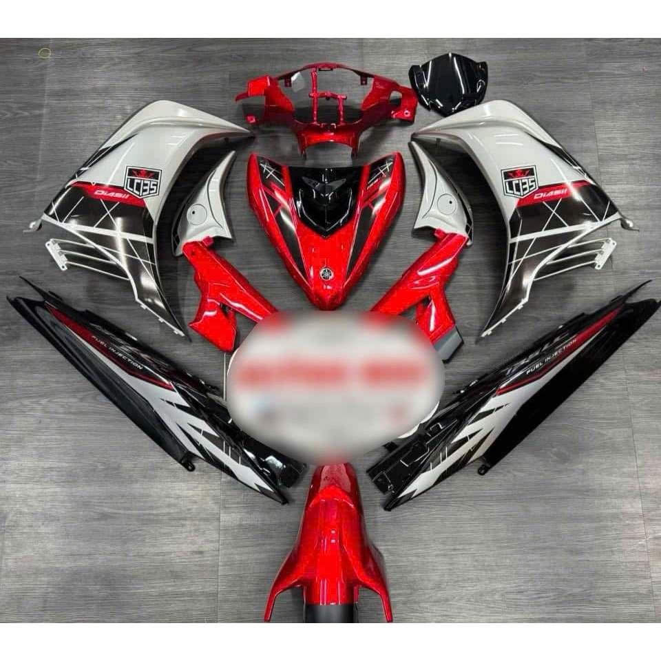 "Dàn áo Exciter phong cách LC135 Malaysia ĐỎ BẠC ĐEN V7 , nâng tầm diện mạo xe bạn."