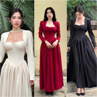  ĐẦM Corset 2  Hai Dây Tùng Xoè Bo Chun Lưng 3 Size S M L Đầm Đi Tiệc 