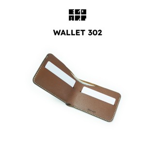   Miễn phí khắc  Ví da Ego Art Wallet 302 bóp đựng thẻ khâu thủ công chỉ sáp da bò thật 