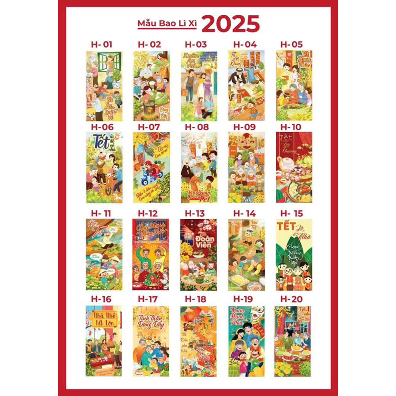 COMBO 5 CHIẾC PHONG BÌ LÌ XÌ NĂM 2025