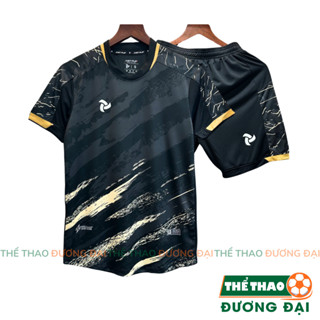 Quần Áo Bóng Đá Thiết Kế JP Thunder Đen Thun Mè Cao Cấp Thoáng Khí Thể Thao Đương Đại