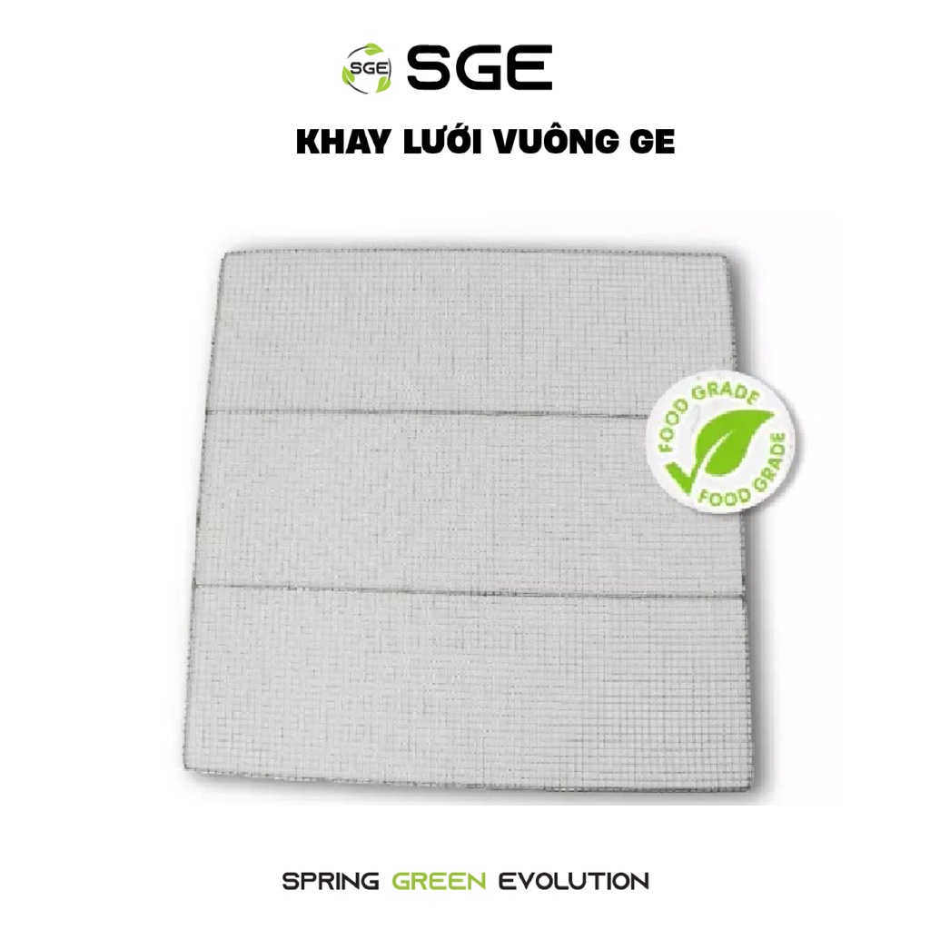 Khay Vuông Máy Sấy Thực Phẩm SGE GE60/GE120 Chất Liệu Inox Bền Đẹp Kích Thước Khay Sấy 55x55cm