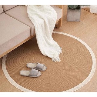 Thảm trải sàn nhà hình tròn bằng sợi đay 100cm, thảm trải sàn chụp ảnh decor