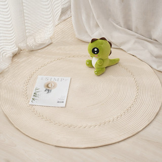 Thảm trải sàn nhà hình tròn bằng sợi đay 100cm, thảm trải sàn chụp ảnh decor