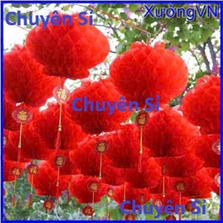 Tết 2026 Đèn lồng giấy nilông đỏ chống nước trang trí tết văn phòng khai trương ... Đuôi chữ phúc