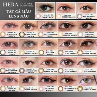 Tổng Hợp Mẫu Kính Áp Tròng Màu Nâu Đủ Độ Cận Hera Lens - Lens Brown Chính Hãng Hàn Quốc