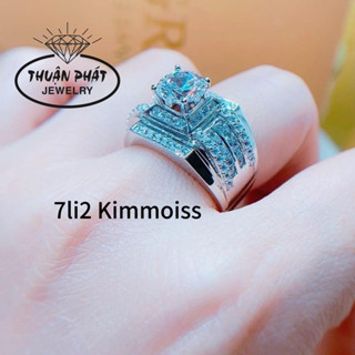 Phụ Kiện Nhẫn Nam NN09 Đai 4 Hàng Tấm viên chủ 7l2 Kimmoiss Đeo Tay Sang Trọng Trang Sức Bạc Ý Xi Kim- Bạc Thuận Phát