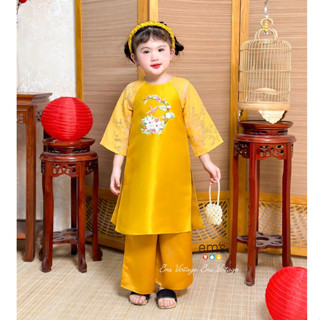 Aó dài Diễm hoa bé gái ems vintage