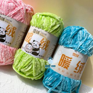 Len Nhung Chenille 6mm - Mềm Mịn Móc Thú Bông - Cuộn 100g