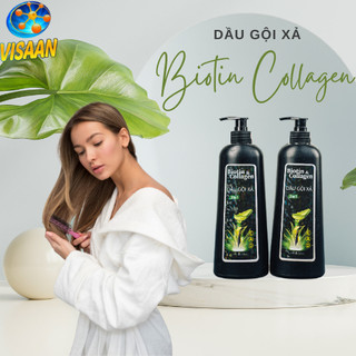  Dầu gội đầu kèm xả BIOTIN COLLAGEN 500ML mềm mượt tóc và trị gầu hiệu quả nuocgiatdo 