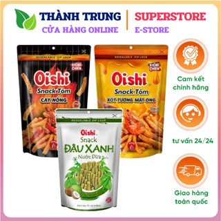 Snack Oishi Size lớn 65gr - Tôm Cay nồng, Tôm sốt tượng ngọt, Đậu xanh nước cốt dừa
