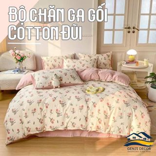 Bộ chăn ga gối cotton đũi nhập khẩu Genji Decor rất nhiều mẫu decor phòng ngủ vintage đủ size nệm