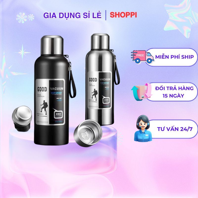 Bình Giữ Nhiệt 2000ml 1500ml Inox 316 | Dung Tích Lớn Giữ Nhiệt 6-12h | Shoppi
