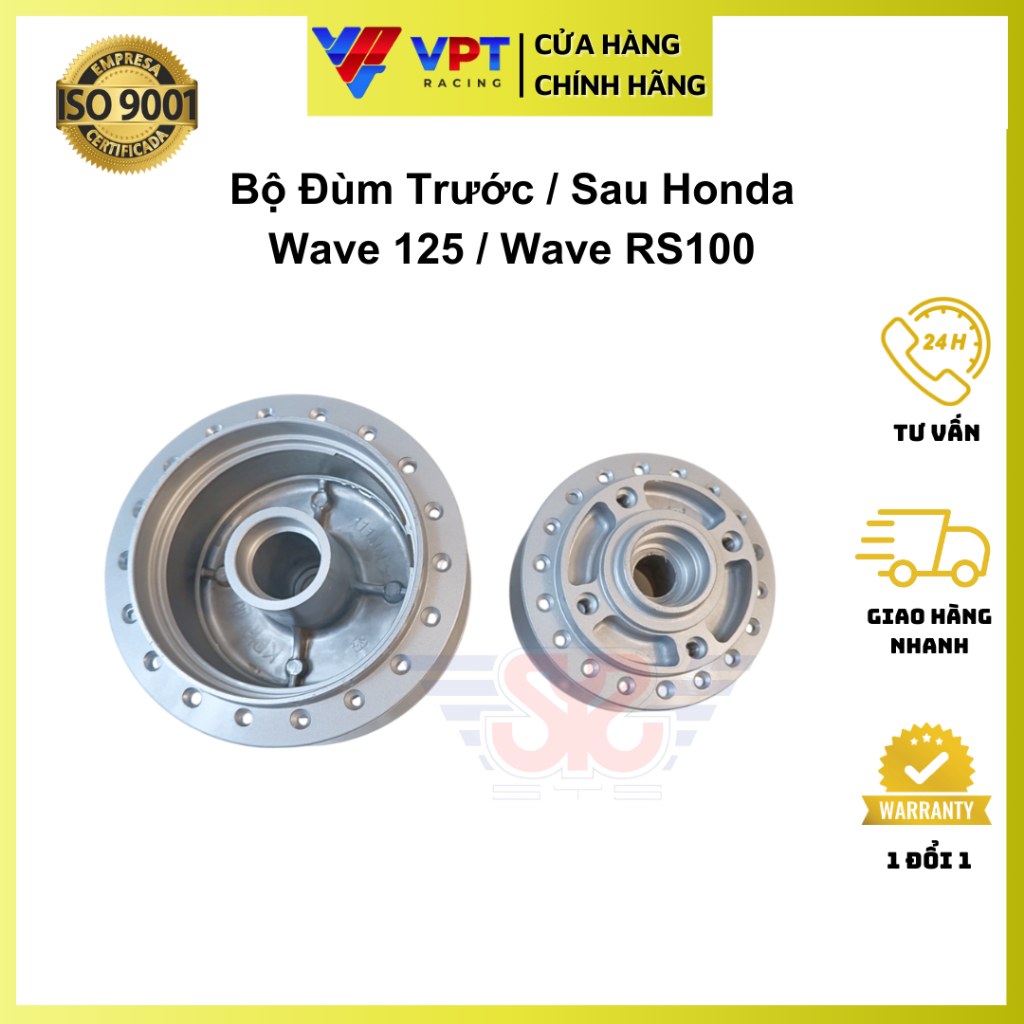 Đùm Wave | Đùm trước sau Wave 110, Wave 125 bạc chính hãng SYS 2205