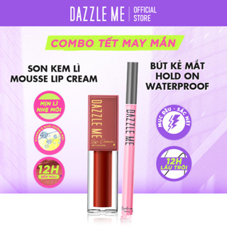  DAZZLE ME Combo 2 Món: Son Kem Lì Siêu Mịn Kháng Nước + Bút Kẻ Mắt Dạng Lỏng Không Thấm Nước 