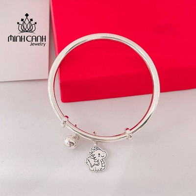 Lắc Bạc Hình Con Rồng Khắc Tên Cho Bé Điều Chỉnh Được Kích Thước -  Minh Canh Jewelry