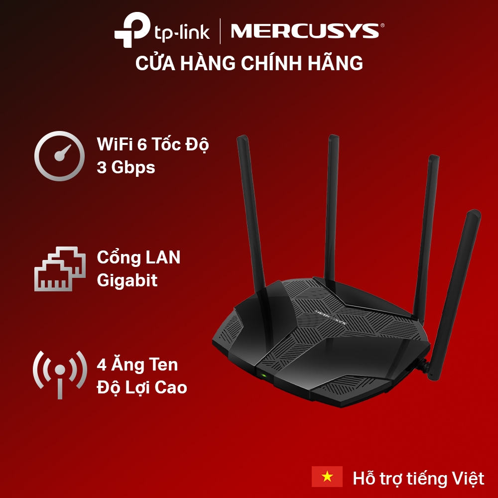 [Hỏa tốc] Router WiFi 6 AX3000 Mercusys MR80X – Tốc Độ Siêu Nhanh, Bảo Mật WPA3, Lý Tưởng Cho Gia Đì
