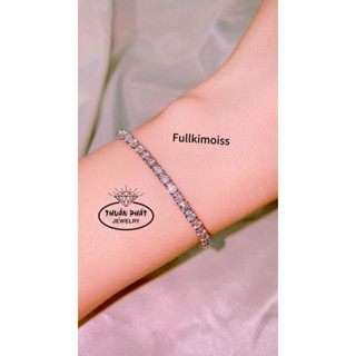  Phụ Kiện Lắc Đeo Tay Nữ Fullmoiss Viên Chủ 3Li Nam Nữ Đeo Được Trang Sức Bạc Xi Bạch Kim L062 