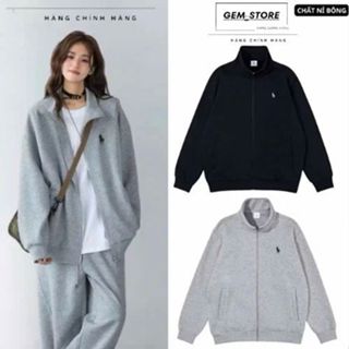 Áo khoác Hoodie Zip cổ cao thêu ngựa , có khóa kéo Cổ Đứng Chất nỉ Bông Cao Cấp Chuẩn Form Unisex Chính Hãng Gem_Store