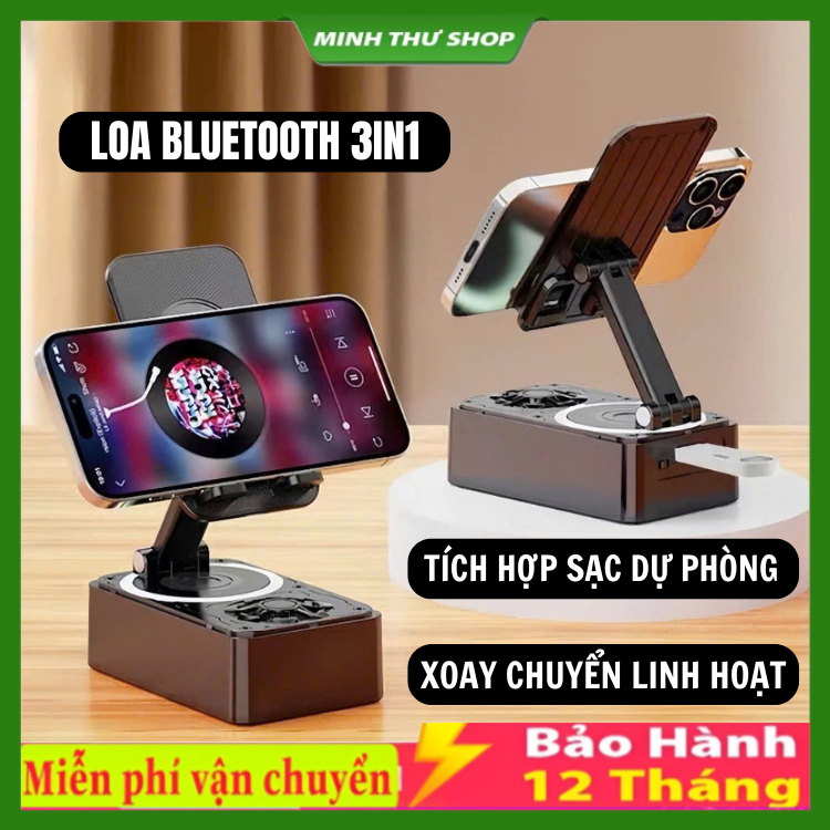 Loa Bluetooth K1 Loa đa chức năng 3 trong 1, sạc dự phòng , giá đỡ điện thoại ,có đế chống trầy xước chống trượt