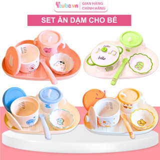  Combo Bát Ăn Dặm Cho Bé Kiểu Nhật YEUBEVN Chén Ăn Dặm Độ Tuổi Từ 6 Tháng Tuổi Hình Dễ Thương Kèm Khay 