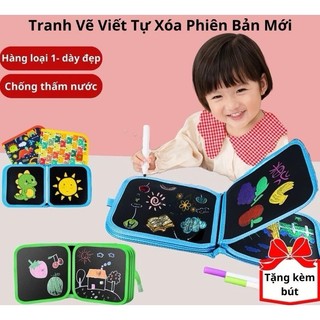 Super B - (14 trang tặng 12 bút) Sổ vẽ - viết tự xoá Graffiti phát sáng cho bé mẫu mới tặng kèm bút và bông lau