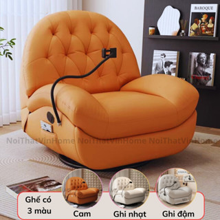  Ghế thư giãn cao cấp xoay 360 độ ghế thư giãn ngả cơ có kẹp điện thoại ghế sofa thư giãn- Nội thất Vin Home 
