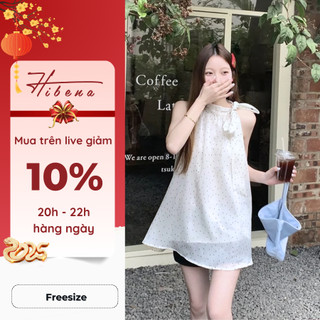 Áo Yếm Đi Chơi Điệu Đà Hibena, Áo Mặc Tết, Áo Cổ Yếm Cột Dây Thắt Nơ Babydoll 2 Lớp Tiểu Thư AY01