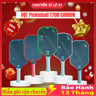 Vợt pickleball Carbon T700 Pickleball cao cấp chất liệu sợi carbon bền mặt nhám dày phù hợp sử dụng cho cả người mớii