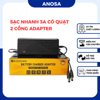  Sạc Nhanh Adapter 3A Starker - Sạc 2 Pin Cùng Lúc Cho Pin Máy Khoan Máy Bulong Pin Mạch Có Quạt Tản Nhiệt 