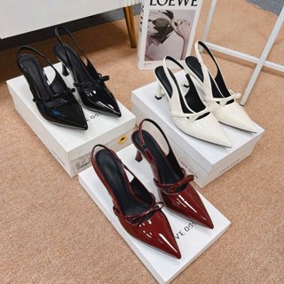 Giày cao gót nữ bít mũi da bóng Chị đẹp store, giày cao gót da bóng quai nơ 7 phân mã U109