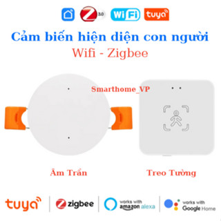 Cảm biến hiện diện cơ thể con người Wifi - Zigbee Tuya MmWave, âm trần / treo tường