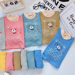 Combo 3-5 bộ quần áo dài tay vải gân tăm có cổ 3p mặc ấm cho bé thu đông(5-15kg)