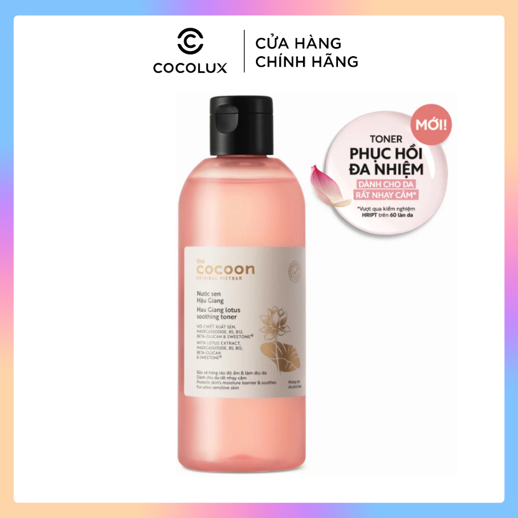 Nước Hoa Hồng cocoon Sen Hậu Giang Phục Hồi Da 310ml
