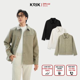 Áo Khoác Dạ Nam KRIK Form Regular Chất Liệu Mềm Mại Thiết kế Áo Sọc Trẻ Trung Lịch Lãm Ak5090