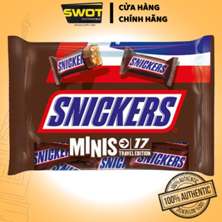 Socola Snicker Minis Peanut Caramel Mỹ 333g 17 thanh, Kẹo Chocolate Mỹ thơm ngon thượng hạng hấp dẫn