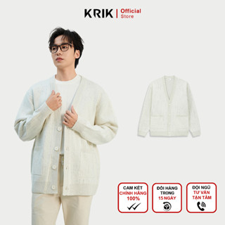 Áo Khoác Cardigan Nam KRIK Chất Liệu Nỉ Cao Cấp Form Regular Thiết Kế Áo Họa Tiết Sọc Gân Tạo Điểm Nhấn Ak5137