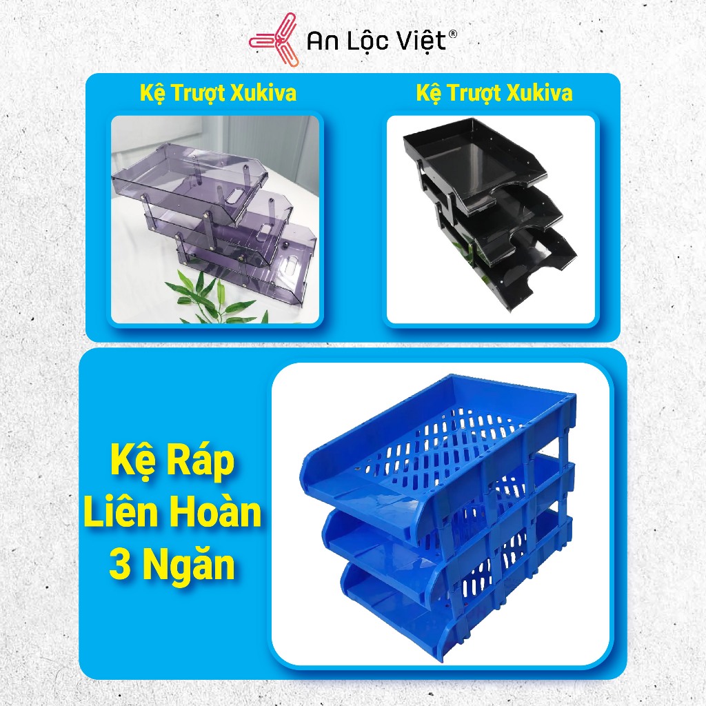Kệ tầng trượt mica Xukiva 1 tầng, 2 tầng, 3 tầng, kệ ngũ sắc 3 tầng  (màu ngẫu nhiên)