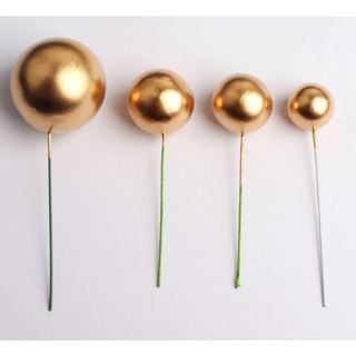 Set que cắm bóng vàng đồng 4 quả 4 size