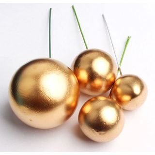 Set que cắm bóng vàng đồng 4 quả 4 size