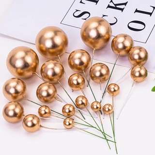Set que cắm bóng vàng đồng 4 quả 4 size