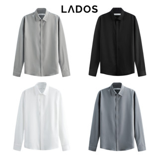  Áo sơ mi nam dài tay dấu nút vải lụa chéo Hàn LADOS-8119 sang trọng lịch sự 