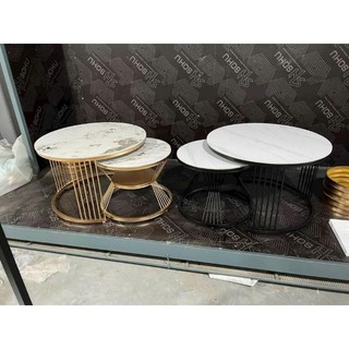Bàn trà tròn đôi mặt đá ceramic chống ố- bàn trà sofa