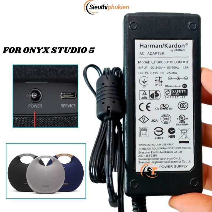Củ sạc nguồn loa Harman kardon Onyx Studio 5 xịn , adapter harman/kardon 19v 2a