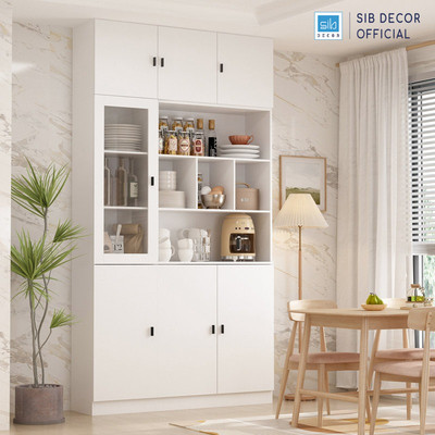 [Chỉ giao lắp tại TP.HCM] Tủ Gỗ Đa Năng Hiện Đại Trưng Bày Phòng Khách, Để Đồ Nhà Bếp SIB Decor KG63