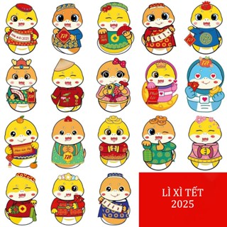 Combo 100, 50 Bao Lì Xì 2025 Chibi, Loại Dày, Phản Quang Tết 2023, Mèo chi pi, chipi Cực Cute